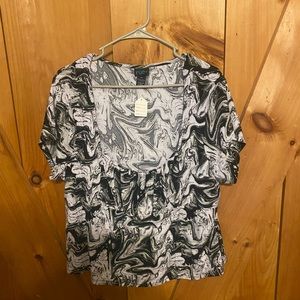 Black and white marble top